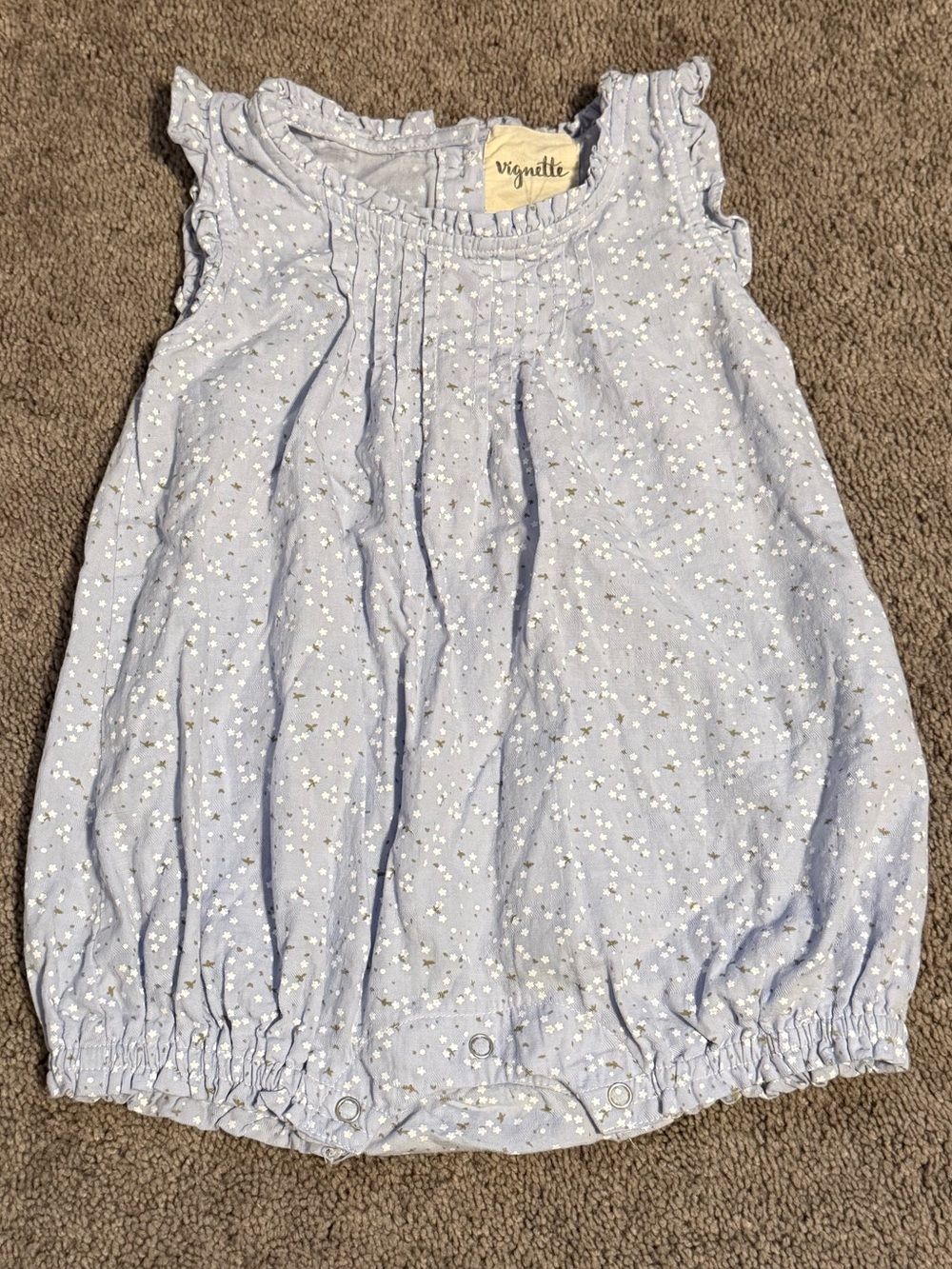 Vignette Light Blue Floral Baby Bubble Romper